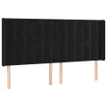 Tête de lit avec oreilles Noir 183x16x118/128 cm Velours