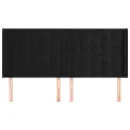 Tête de lit avec oreilles Noir 183x16x118/128 cm Velours