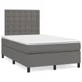 cadre de lit matelas LED gris 120x190 cm similicuir