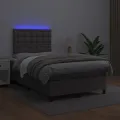 cadre de lit matelas LED gris 120x190 cm similicuir