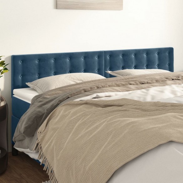 Têtes de lit 2 pcs Bleu foncé 100x5x78/88 cm Velours