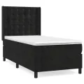 cadre de lit avec matelas Noir 90x190 cm Velours