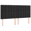 Têtes de lit 4 pcs Noir 90x5x78/88 cm Velours