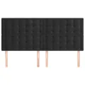 Têtes de lit 4 pcs Noir 90x5x78/88 cm Velours