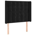 Tête de lit avec oreilles Noir 93x16x118/128 cm Velours