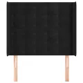 Tête de lit avec oreilles Noir 93x16x118/128 cm Velours