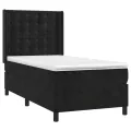 cadre de lit matelas et LED Noir 90x200 cm Velours