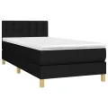 cadre de lit avec matelas et LED Noir 90x200cm Tissu