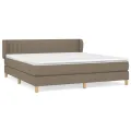 cadre de lit avec matelas Taupe 180x200 cm Tissu