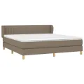 cadre de lit avec matelas Taupe 180x200 cm Tissu