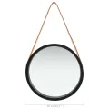 Miroir mural avec sangle 40 cm Noir