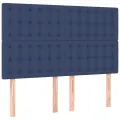 cadre de lit avec matelas Bleu 140x200 cm Tissu