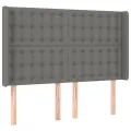 cadre de lit matelas LED Gris foncé 140x190 cm Tissu