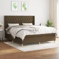 cadre de lit avec matelas Marron foncé 160x200 cm