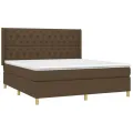 cadre de lit avec matelas Marron foncé 160x200 cm