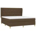 cadre de lit avec matelas Marron foncé 160x200 cm