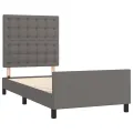 Cadre de lit avec tête de lit Gris 100x200 cm Similicuir