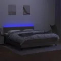 cadre de lit avec matelas LED Taupe 180x200 cm Tissu
