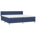 cadre de lit avec matelas Bleu 180x200 cm Tissu