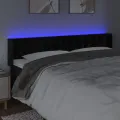 Tête de lit à LED Noir 183x16x78/88 cm Velours
