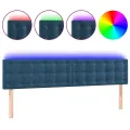 Tête de lit à LED Bleu foncé 200x5x78/88 cm Velours