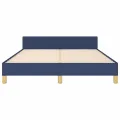 Cadre de lit avec tête de lit Bleu 140x190 cm Tissu