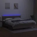 cadre de lit avec matelas LED Taupe 180x200 cm Tissu