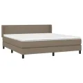cadre de lit avec matelas Taupe 180x200 cm Tissu