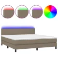 cadre de lit avec matelas LED Taupe 180x200 cm Tissu