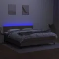 cadre de lit avec matelas LED Taupe 180x200 cm Tissu