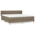 cadre de lit avec matelas Taupe 180x200 cm Tissu