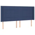 cadre de lit matelas et LED Bleu 160x200 cm Tissu