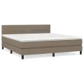 cadre de lit avec matelas Taupe 180x200 cm Tissu