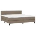 cadre de lit avec matelas Taupe 180x200 cm Tissu
