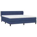 cadre de lit avec matelas Bleu 160x200 cm Tissu