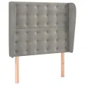 Tête de lit avec oreilles Gris clair 93x23x118/128 cm Velours