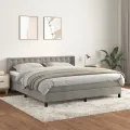 cadre de lit et matelas Gris clair 180x200cm Velours