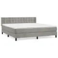 cadre de lit et matelas Gris clair 180x200cm Velours