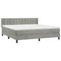 cadre de lit et matelas Gris clair 180x200cm Velours