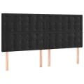 Cadre de lit avec tête de lit Noir 200x200 cm Velours