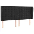 Tête de lit avec oreilles Noir 203x23x118/128 cm Velours