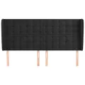 Tête de lit avec oreilles Noir 203x23x118/128 cm Velours