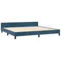 Cadre de lit avec tête de lit Bleu foncé 200x200 cm Velours