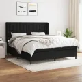 cadre de lit avec matelas Noir 180x200 cm Tissu