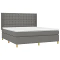 cadre de lit matelas LED Gris foncé 180x200 cm Tissu