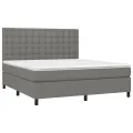 cadre de lit et matelas et LED Gris foncé 180x200 cm