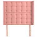 Tête de lit avec oreilles Rose 103x16x118/128 cm Velours