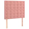 cadre de lit matelas et LED Rose 100x200 cm Velours