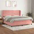 cadre de lit avec matelas Rose 200x200 cm Velours