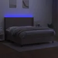 cadre de lit matelas LED Taupe 180x200 cm Tissu
